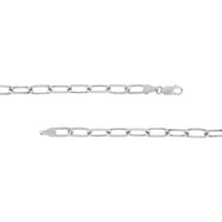 Olas d'Oro 18" Necklace - 14K White Gold 5.25mm Paper Clip Chain with Lobster Lock