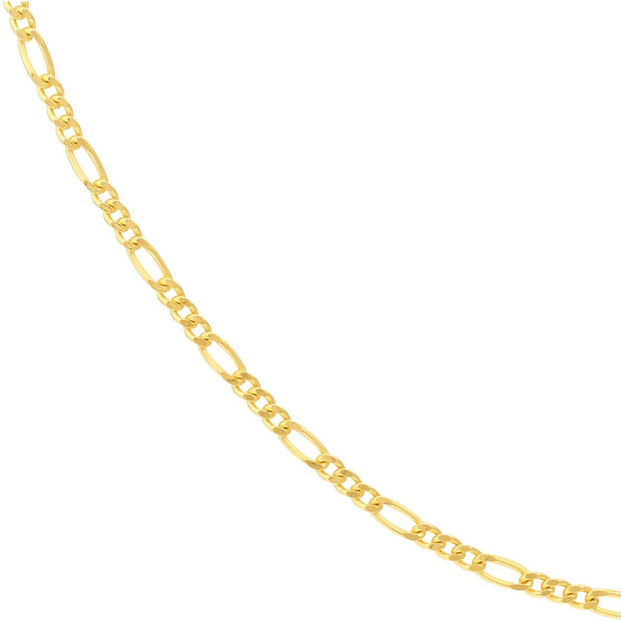 Olas d'Oro 18" Necklace - 14K Yellow Gold 1.30mm Figaro Chain with Spring Ring