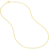 Olas d'Oro 18" Necklace - 14K Yellow Gold 1.30mm Figaro Chain with Spring Ring