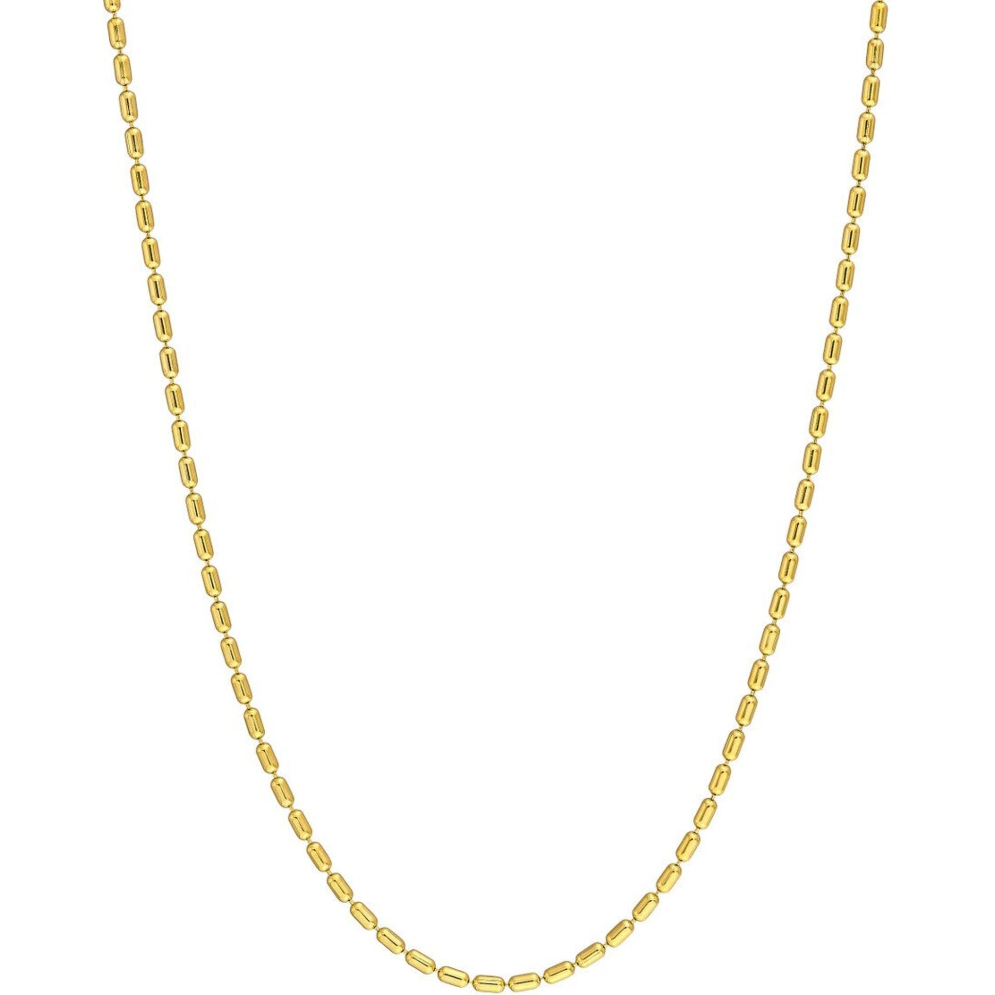 Olas d'Oro 18" Necklace - 14K Yellow Gold 1.50mm Long Bead Chain