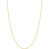 Olas d'Oro 18" Necklace - 14K Yellow Gold 1.8mm Diamond Cut Rope Chain with Lobster Lock