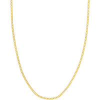 Olas d'Oro 18" Necklace - 14K Yellow Gold 2.70mm Diamond Cut Open Curb with Lobster Lock
