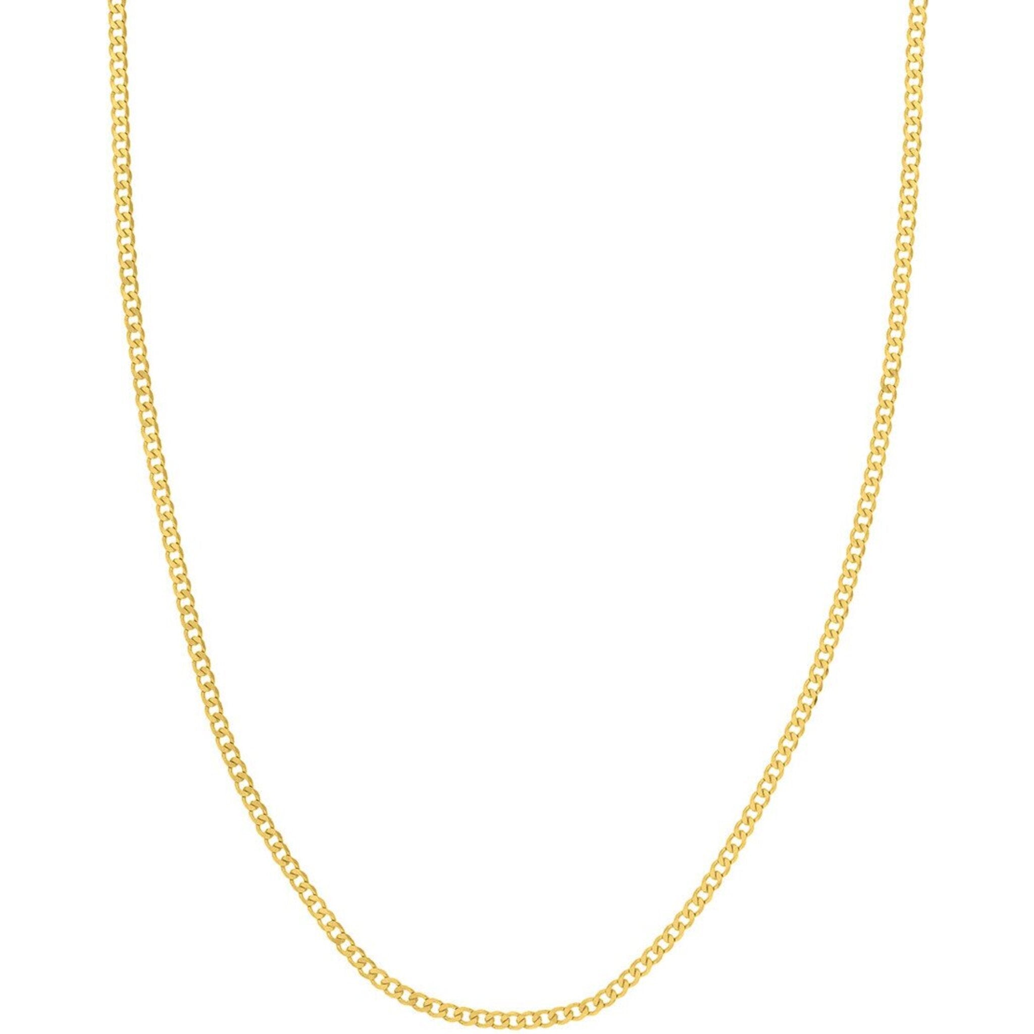 Olas d'Oro 18" Necklace - 14K Yellow Gold 2.70mm Diamond Cut Open Curb with Lobster Lock