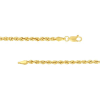 Olas d'Oro 18" Necklace - 14K Yellow Gold 2.9mm Light Rope Chain with Lobster Lock
