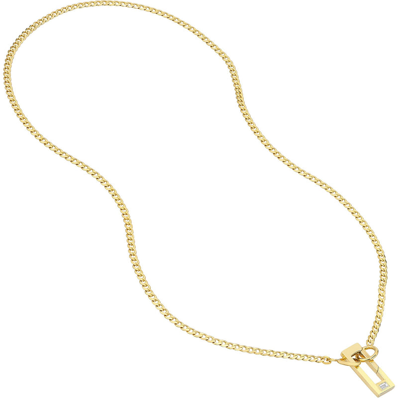 Olas d'Oro 18" Necklace - 14K Yellow Gold 2.7mm Curb Split Chain