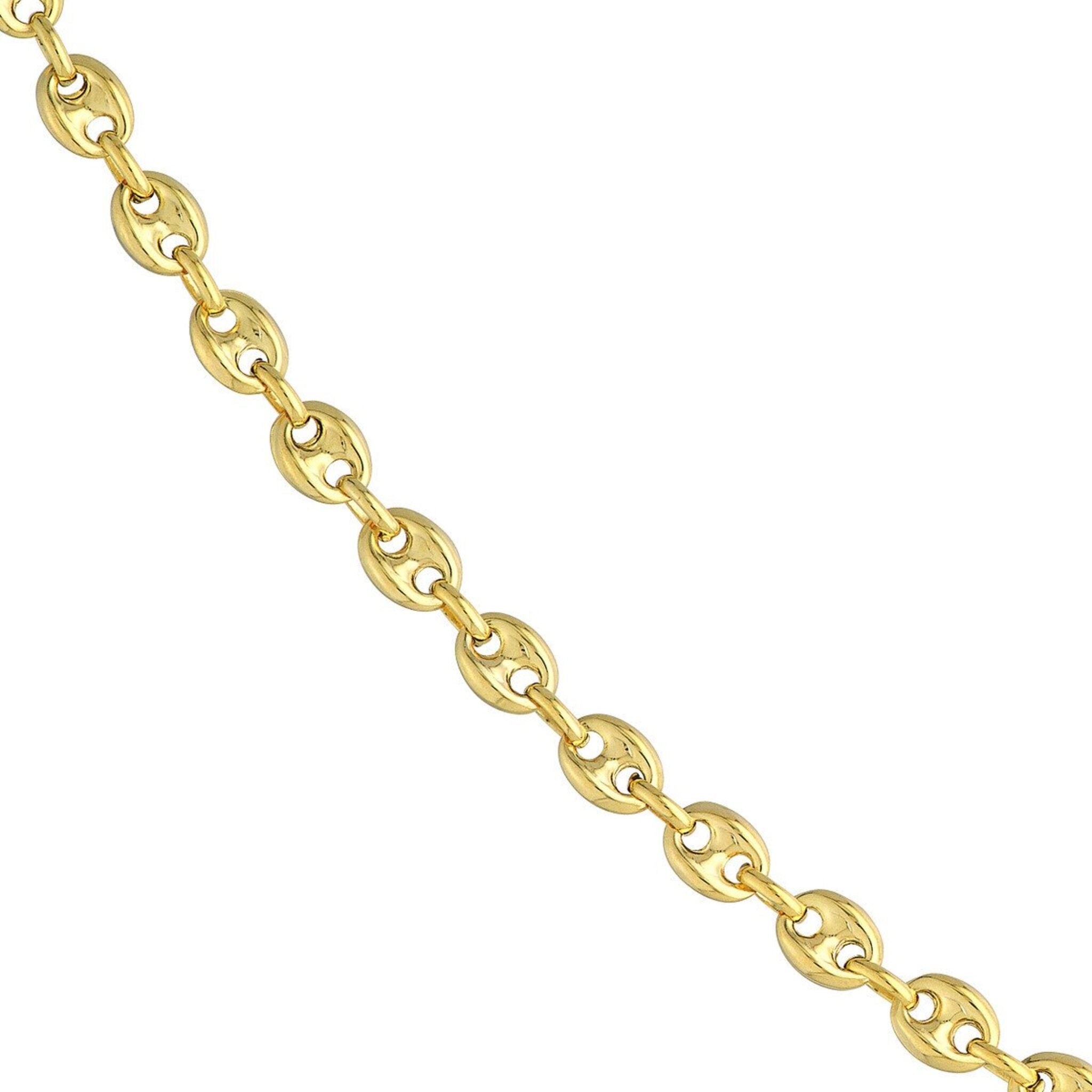 Olas d'Oro 18" Necklace - 14K Yellow Gold 4.5mm Puff Mariner Chain with Lobster Lock