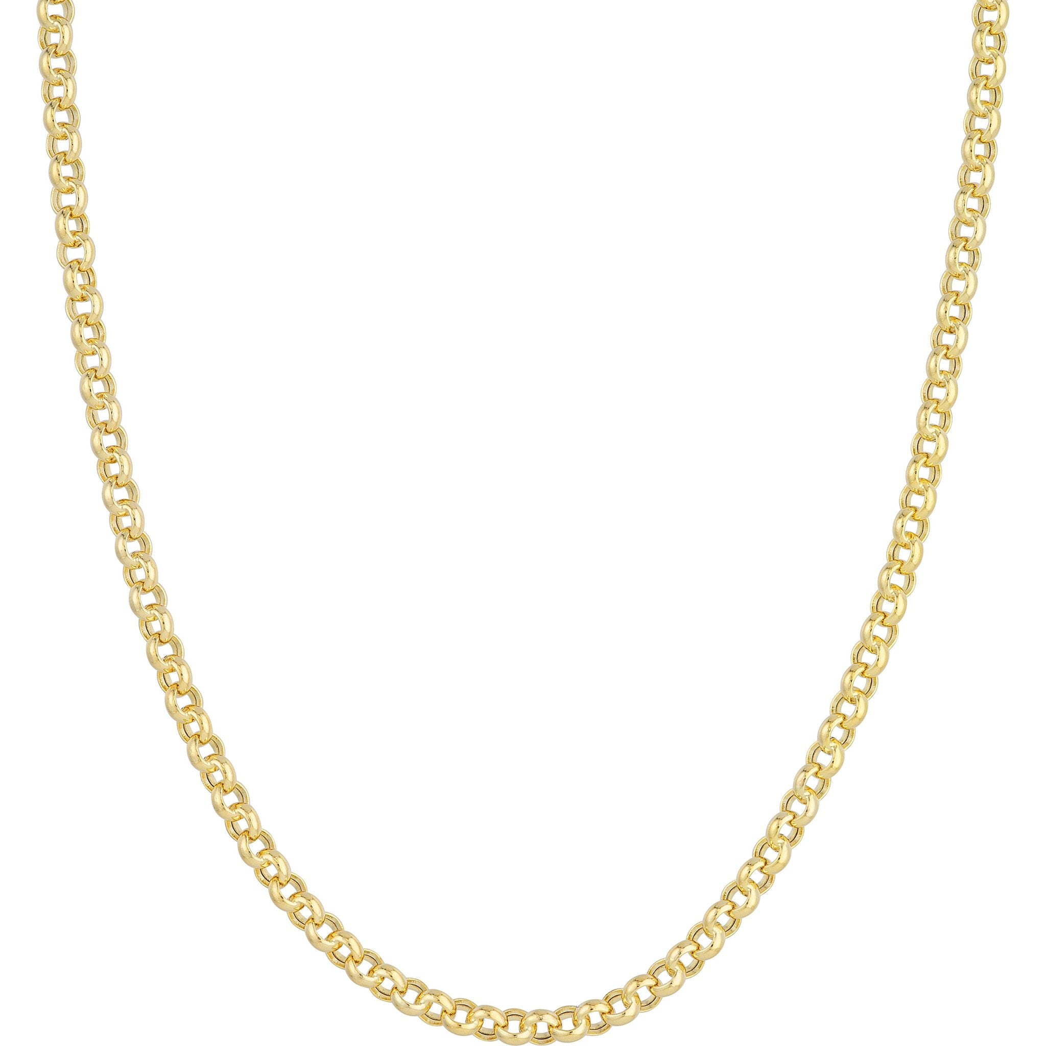 Olas d'Oro 18" Necklace - 14K Yellow Gold 5.2mm Hollow Rolo Chain with Pear Lobster Lock