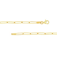 Olas d'Oro 18" Necklace - 14K Yellow Gold 6mm Doodle Nameplate Paper Clip Necklace