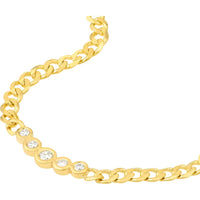 Olas d'Oro 18" Necklace - 14K Yellow Gold Curb Chain Necklace with Graduating Diamond