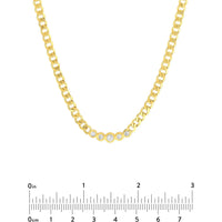 Olas d'Oro 18" Necklace - 14K Yellow Gold Curb Chain Necklace with Graduating Diamond