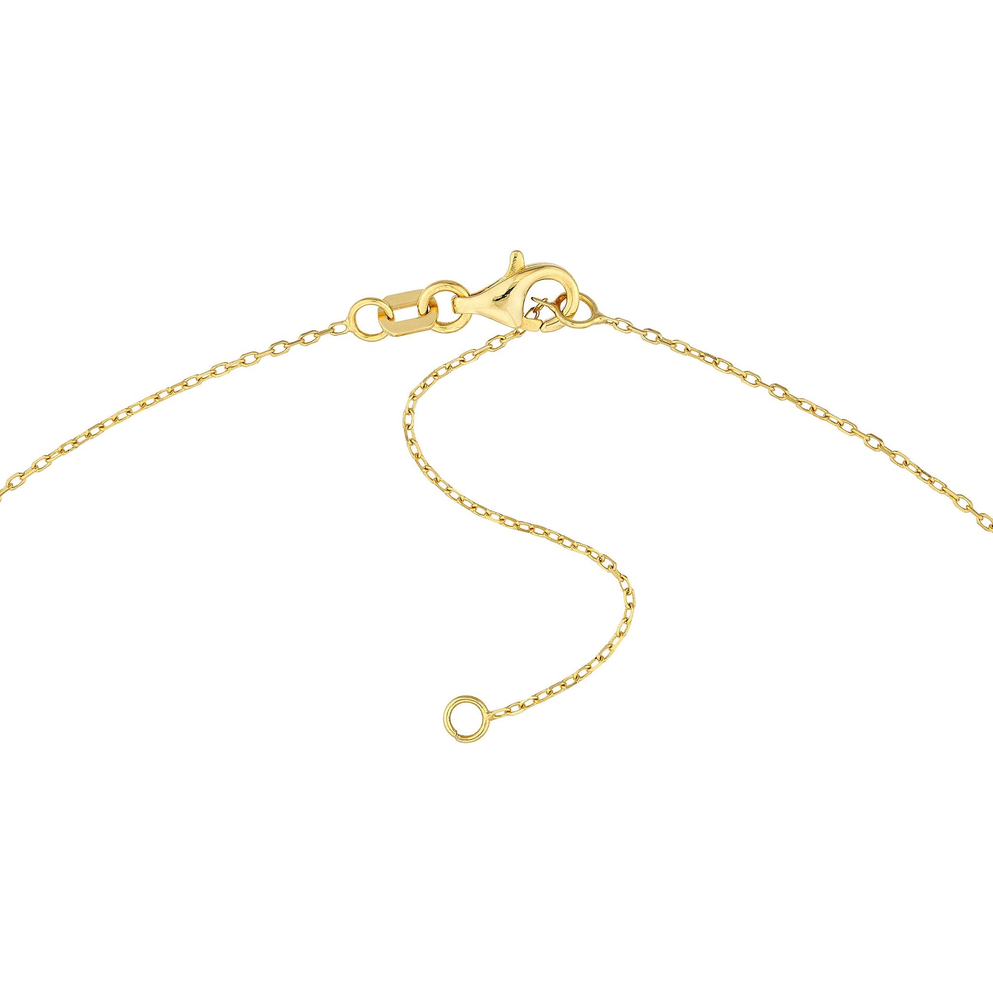 Olas d'Oro 18" Necklace - 14K Yellow Gold Diamond Gothic 'A' Necklace