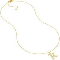 Olas d'Oro 18" Necklace - 14K Yellow Gold Diamond Gothic 'K' Necklace