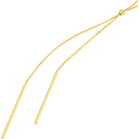 Olas d'Oro 18" Necklace - 14K Yellow Gold Double Staple Bar Lariat Necklace