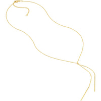 Olas d'Oro 18" Necklace - 14K Yellow Gold Double Staple Bar Lariat Necklace