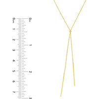 Olas d'Oro 18" Necklace - 14K Yellow Gold Double Staple Bar Lariat Necklace