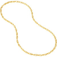 Olas d'Oro 18" Necklace - 14K Yellow Gold Handmade Hollow Olympia Chain