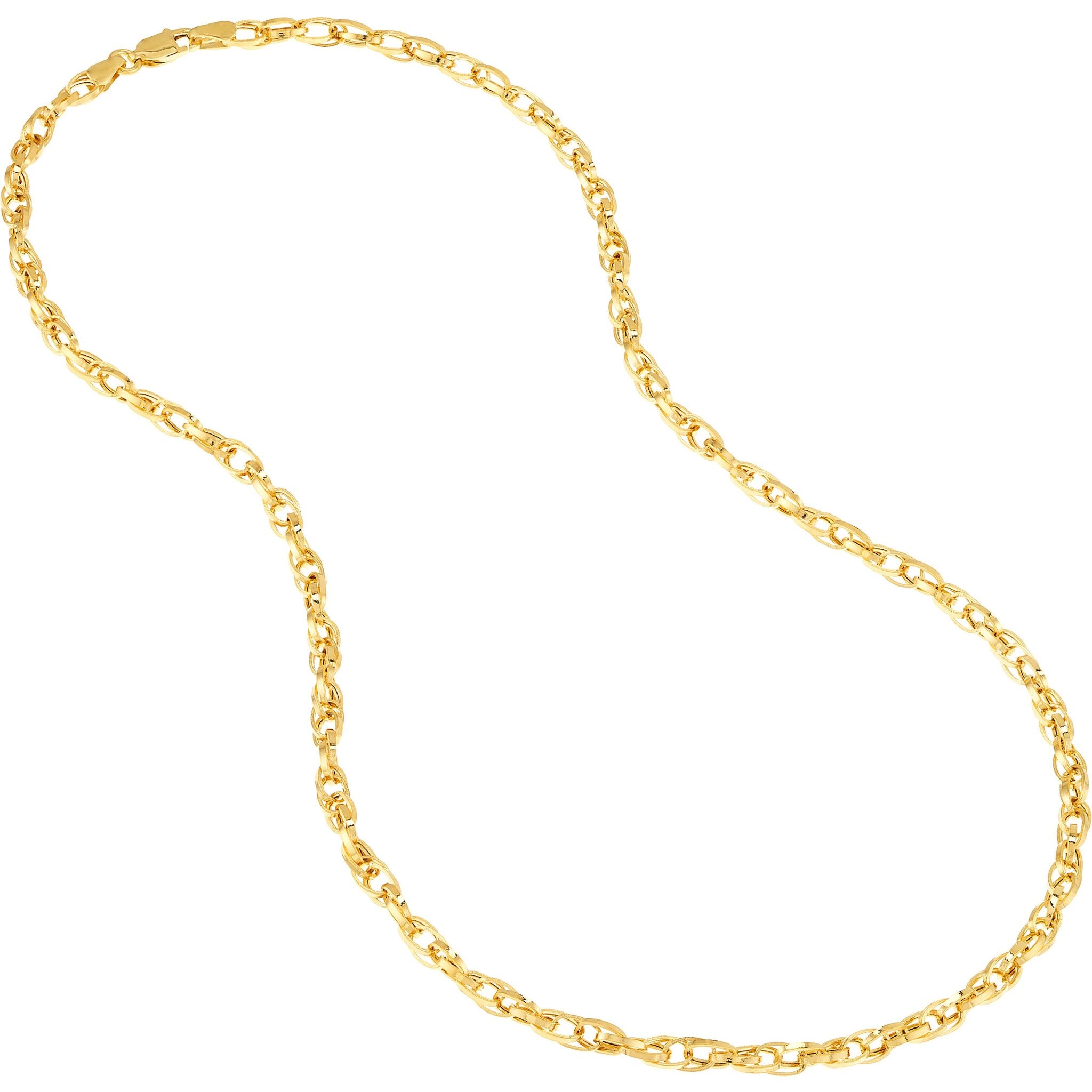 Olas d'Oro 18" Necklace - 14K Yellow Gold Handmade Hollow Olympia Chain