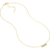 Olas d'Oro 18" Necklace - 14K Yellow Gold Mini Emerald Bezel and Bead Station Necklace