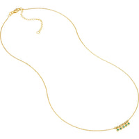 Olas d'Oro 18" Necklace - 14K Yellow Gold Mini Emerald Bezel and Bead Station Necklace