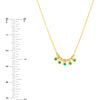 Olas d'Oro 18" Necklace - 14K Yellow Gold Mini Emerald Bezel and Bead Station Necklace