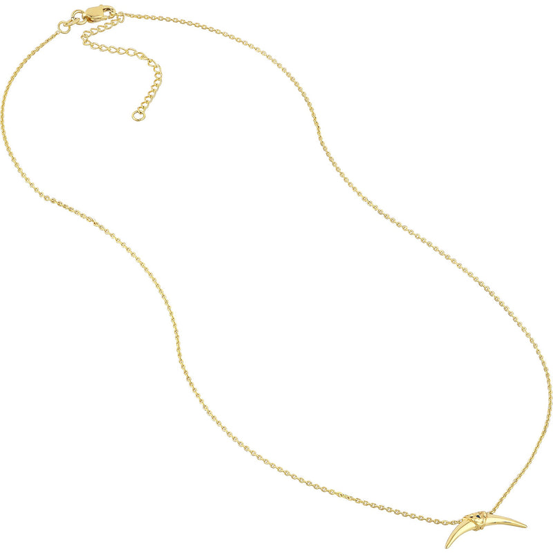 Olas d'Oro 18" Necklace - 14K Yellow Gold Mini Horn Necklace