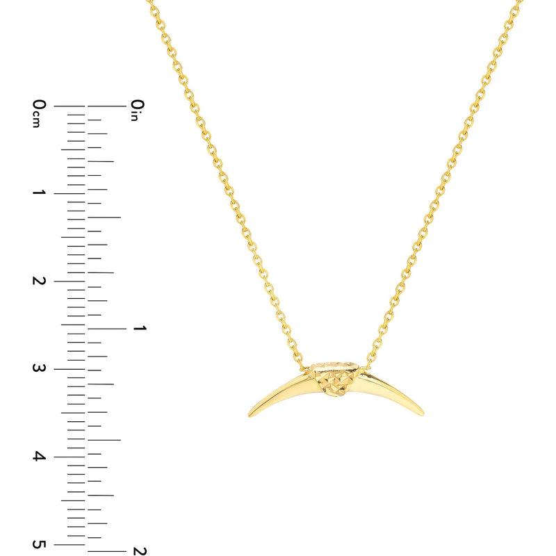 Olas d'Oro 18" Necklace - 14K Yellow Gold Mini Horn Necklace