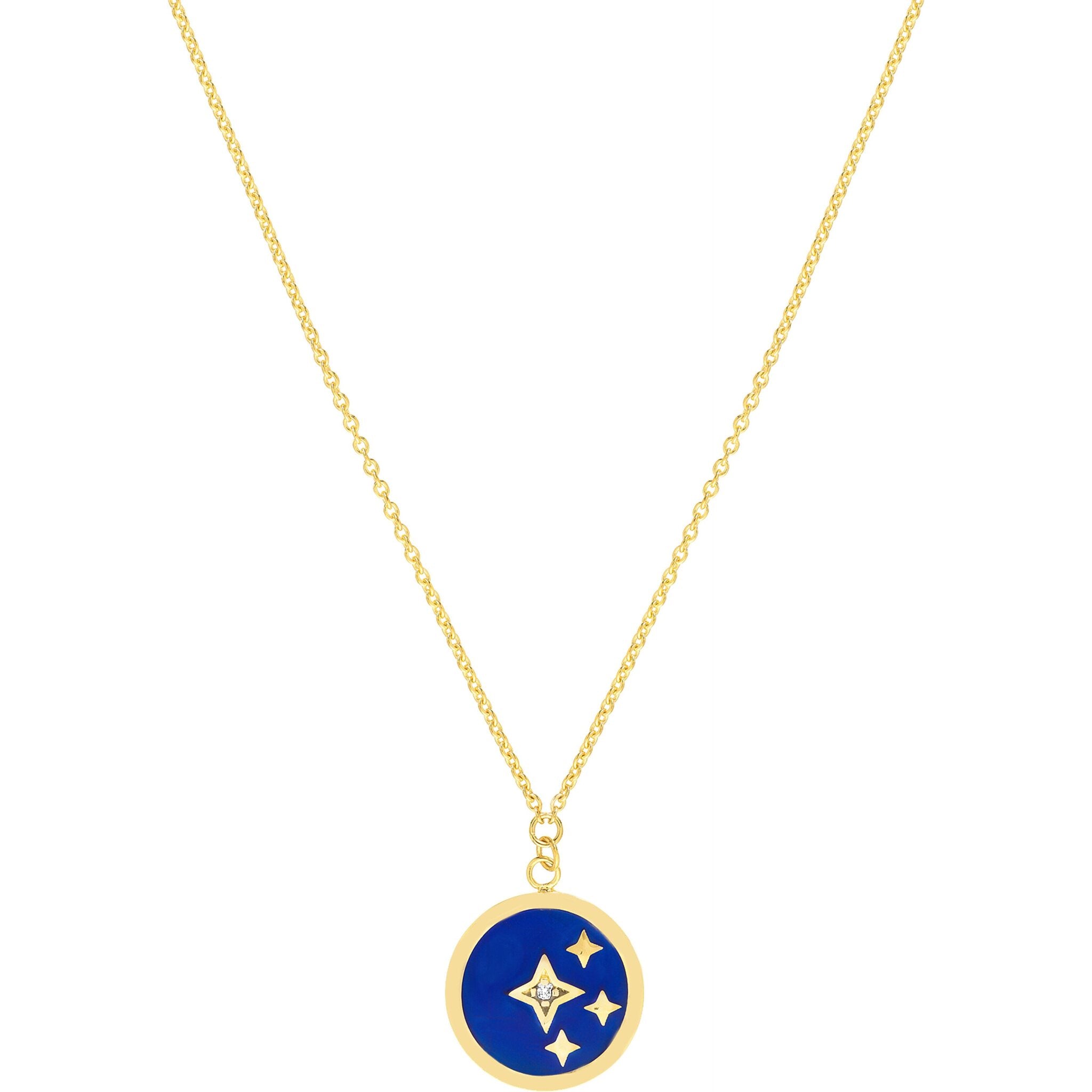 US Navy buy Necklace Pendant Blue Gold Color