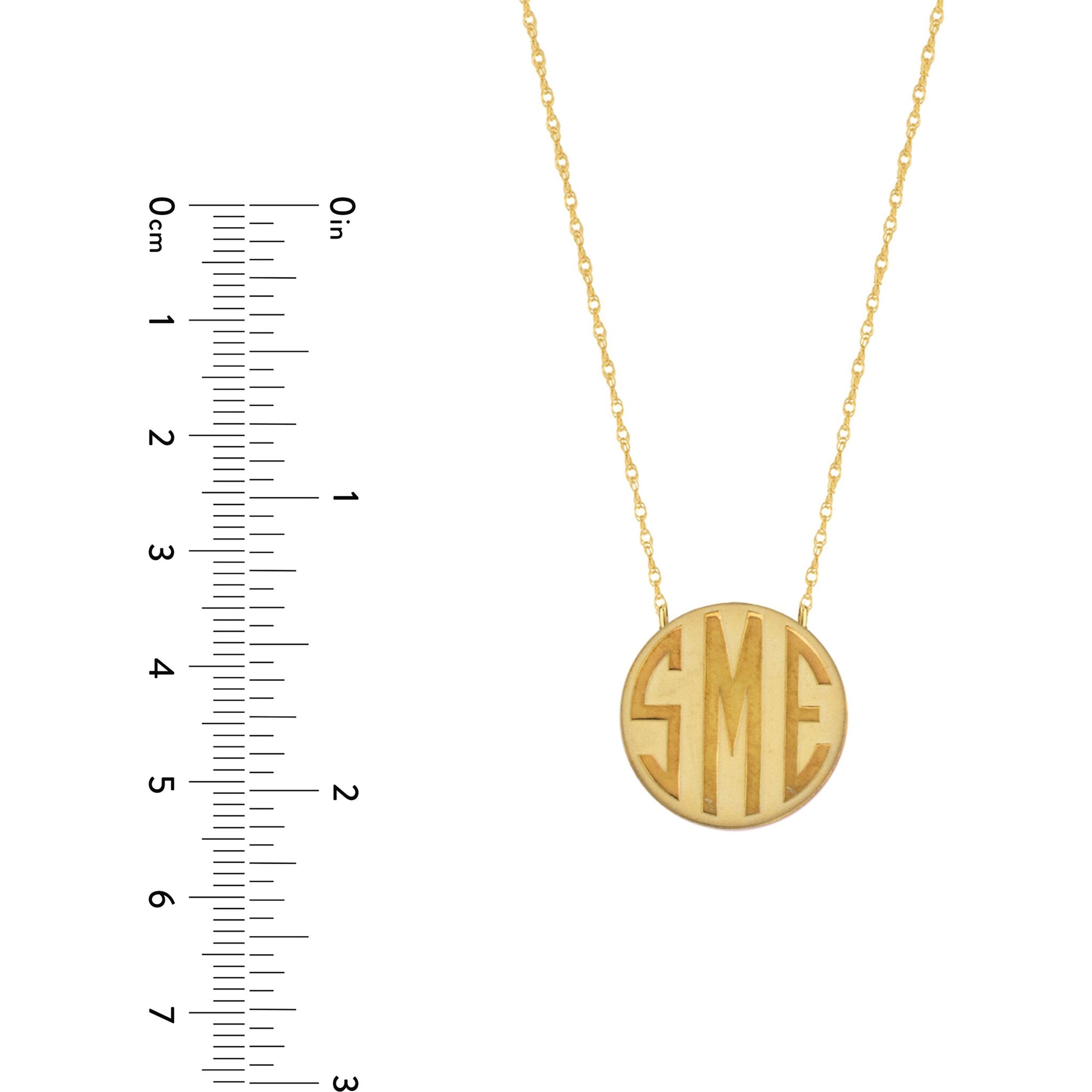 Olas d'Oro 18" Necklace - 14K Yellow Gold Personalization Small Block Monogram Necklace