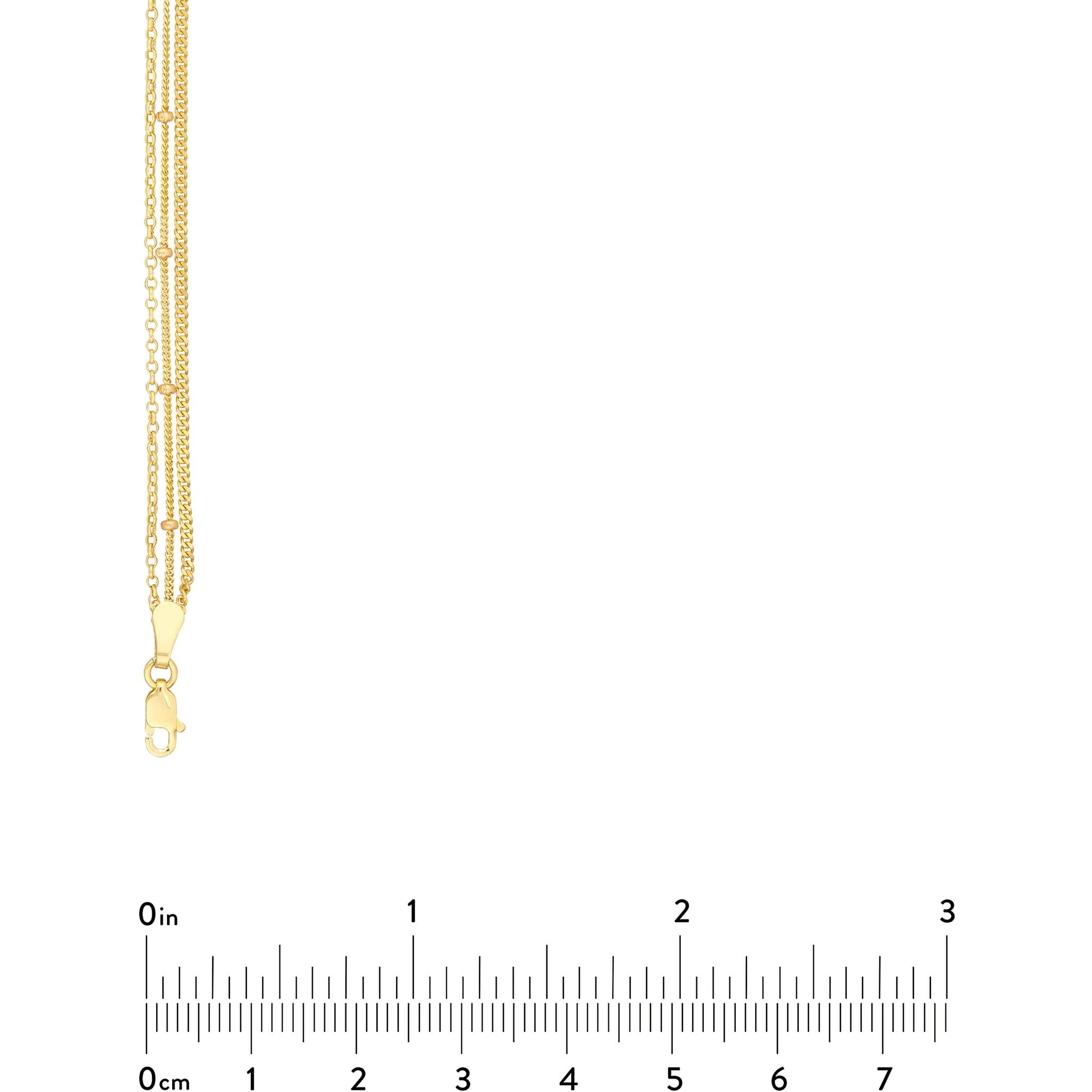 Olas d'Oro 18" Necklace - 14K Yellow Gold Rolo/Saturn/Curb Triple Chain Necklace