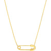 Olas d'Oro 18" Necklace - 14K Yellow Gold Safety Pin Necklace