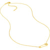 Olas d'Oro 18" Necklace - 14K Yellow Gold Safety Pin Necklace