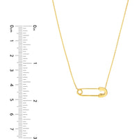 Olas d'Oro 18" Necklace - 14K Yellow Gold Safety Pin Necklace