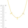 Olas d'Oro 18" Necklace - 14K Yellow Gold Triple Cross with Diamond Necklace