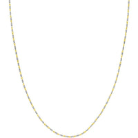 Olas d'Oro 18" Necklace - 14K Yellow/White Gold 1.5mm Two-Tone Brilliant-Cut Chain