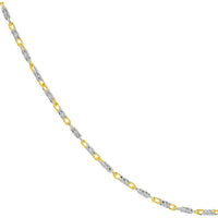 Olas d'Oro 18" Necklace - 14K Yellow/White Gold 1.5mm Two-Tone Brilliant-Cut Chain