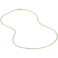 Olas d'Oro 18" Necklace - 14K Yellow/White Gold 1.5mm Two-Tone Brilliant-Cut Chain