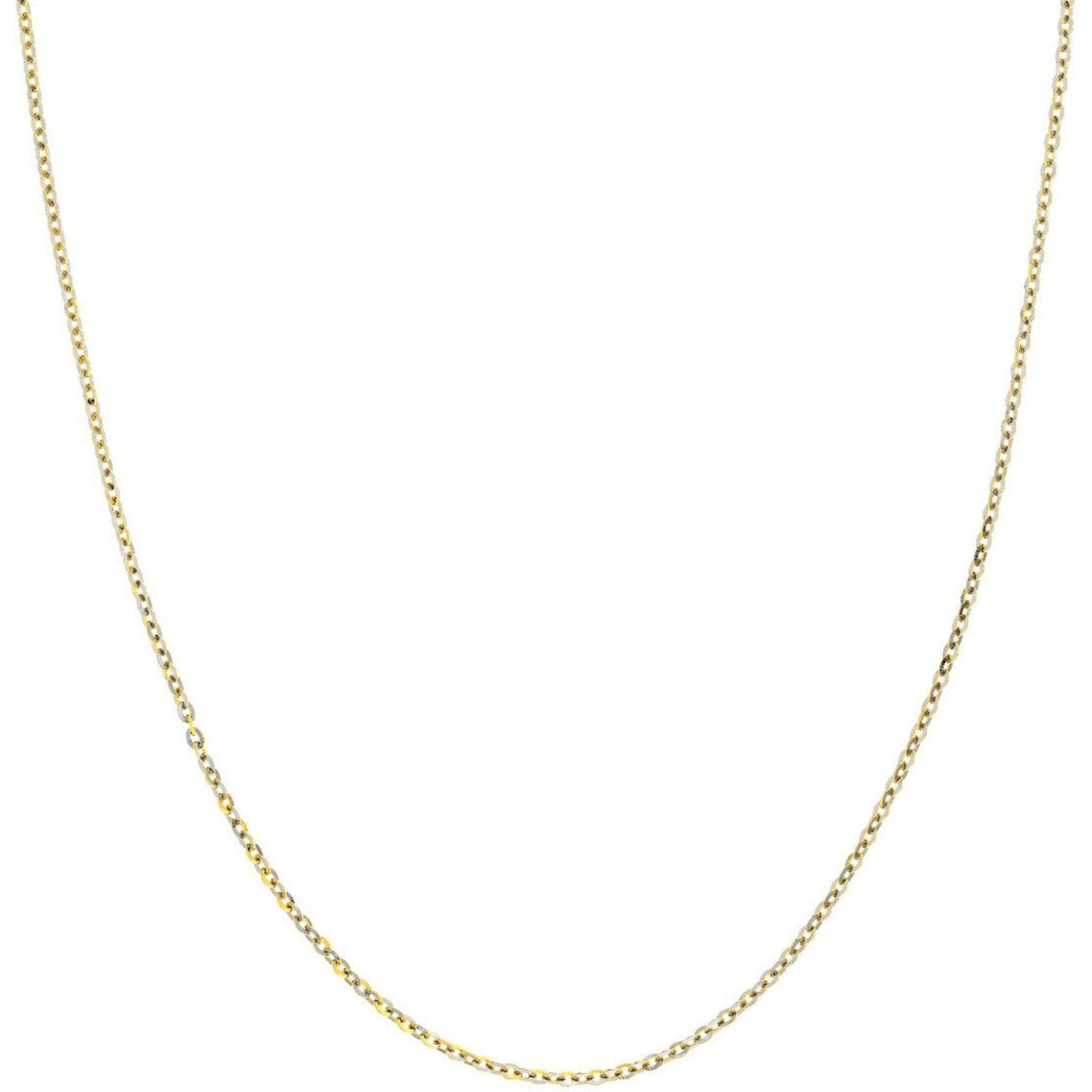 Olas d'Oro 18" Necklace - 14K Yellow/White Gold Two-Tone Brill Cable Chain