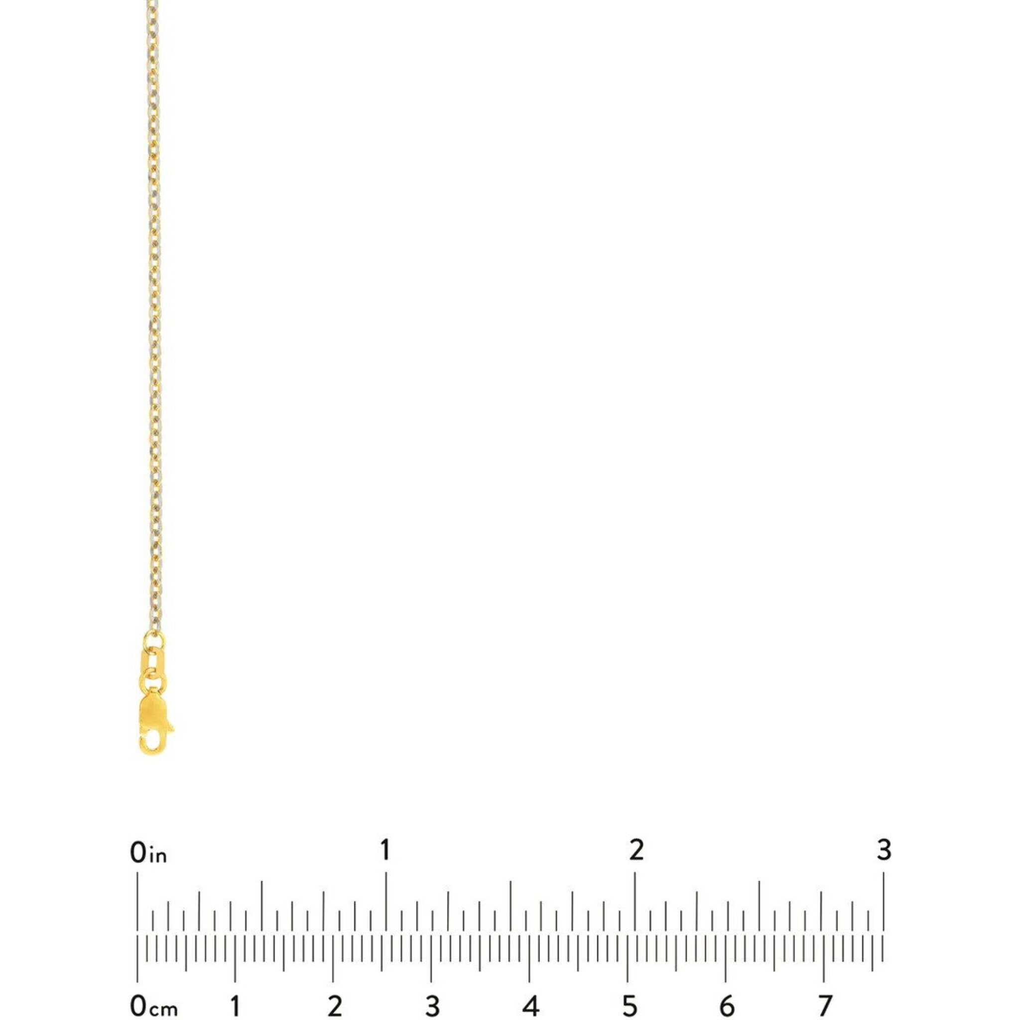 Olas d'Oro 18" Necklace - 14K Yellow/White Gold Two-Tone Brill Cable Chain