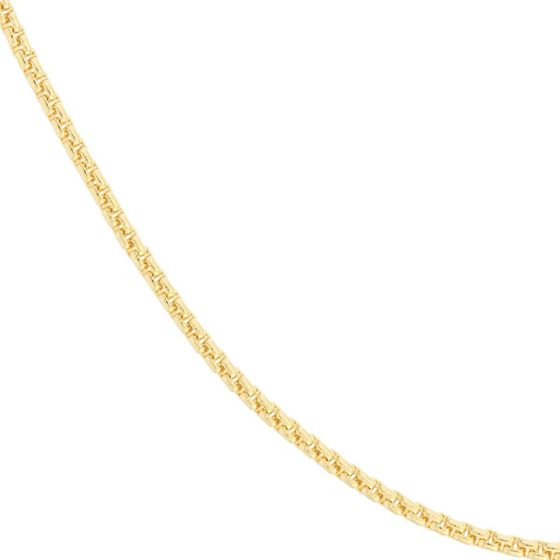 9ct Yellow Gold Diamond Cut 1.50mm Solid Round Box Chain with Lobster Catch - 46cm Gold Chain 9ct Yellow Gold Diamond Cut 1.50mm Solid Round Box Chain with Lobster Catch - 46cm Gold Chain