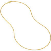 Olas d'Oro 18" Necklace - 18K Yellow Gold 1.75mm Solid Round Box Chain with Lobster Lock