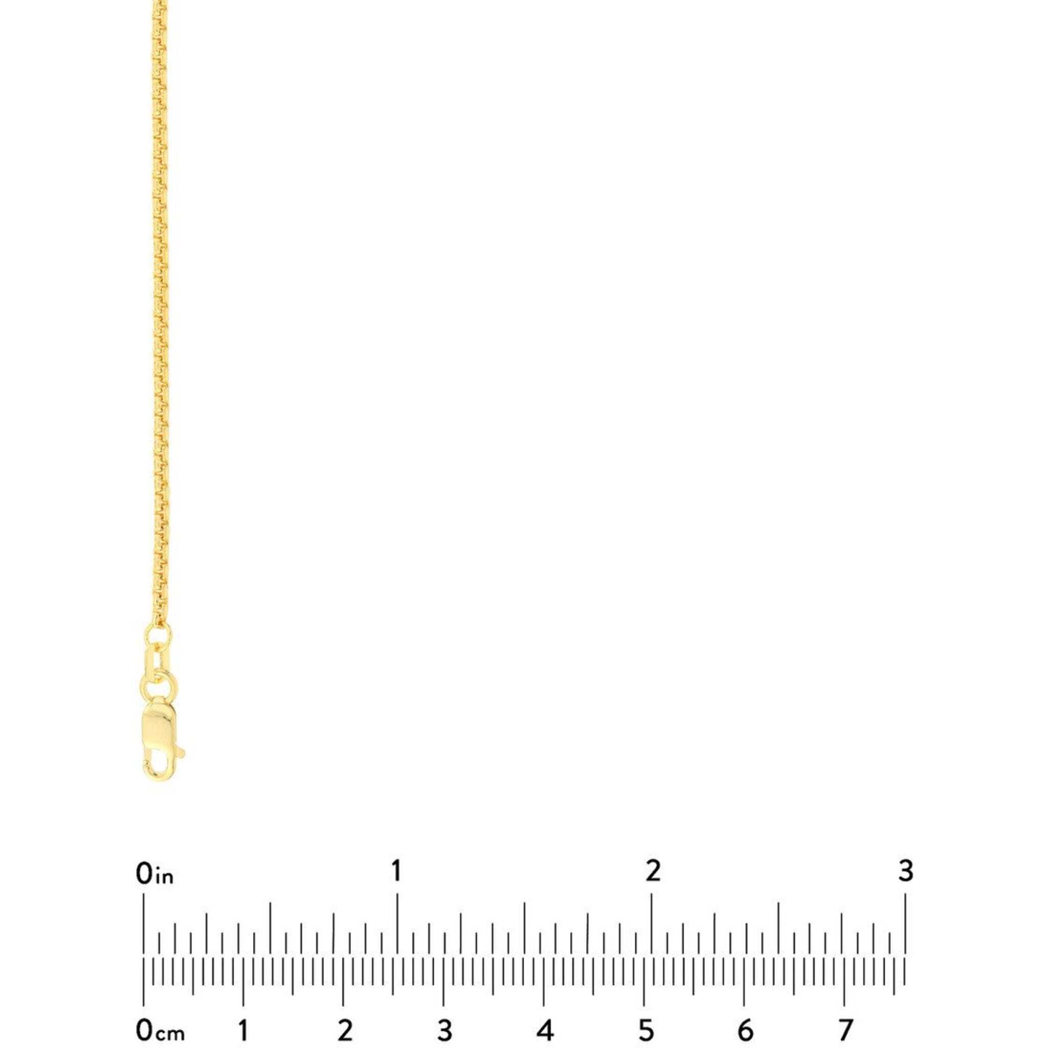 Olas d'Oro 18" Necklace - 18K Yellow Gold 1.75mm Solid Round Box Chain with Lobster Lock