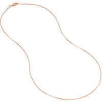 Olas d'Oro 20" Necklace - 14K Rose Gold 0.66mm Box Chain with Lobster Lock