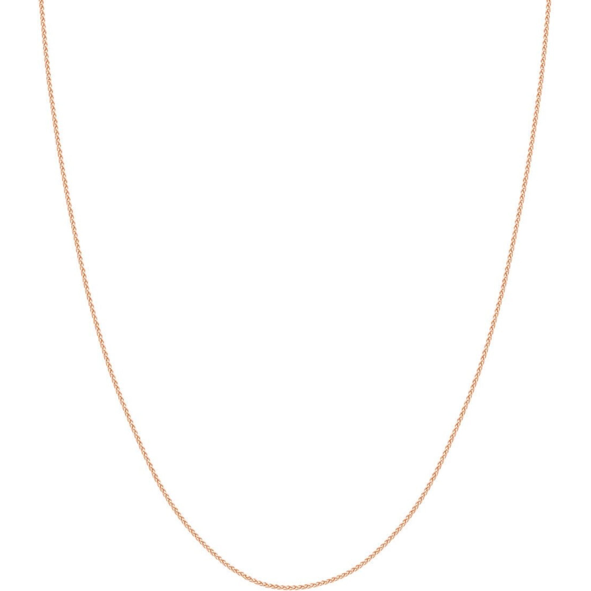 Olas d'Oro 20" Necklace - 14K Rose Gold 1.05mm Wheat Chain with Lobster Lock