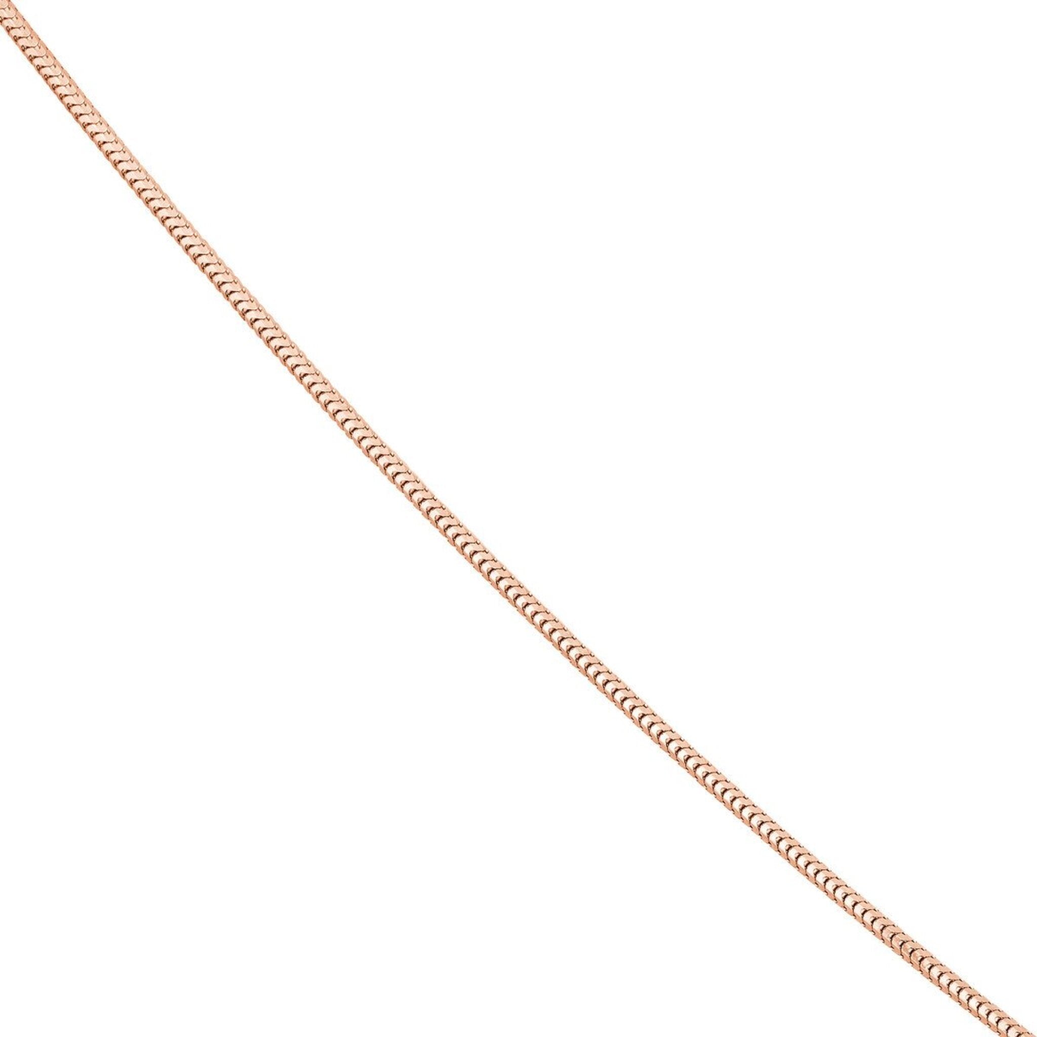 Olas d'Oro 20" Necklace - 14K Rose Gold 1mm Snake Chain with Lobster Lock