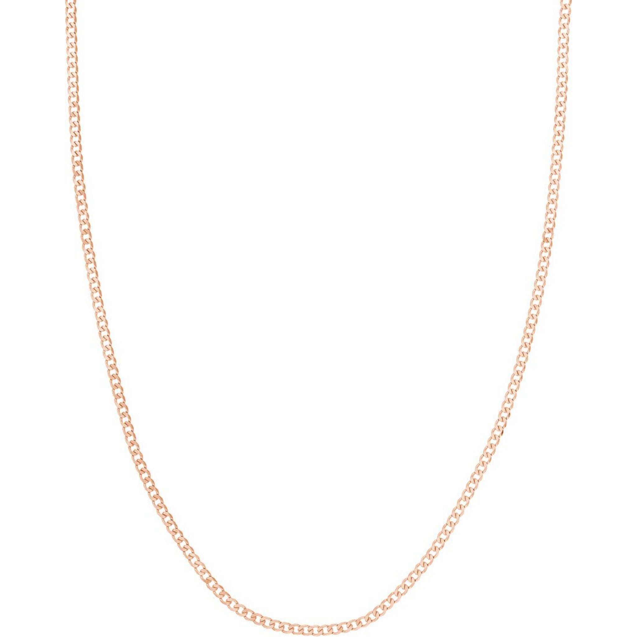 Olas d'Oro 20" Necklace - 14K Rose Gold 2.70mm Diamond Cut Open Curb with Lobster Lock