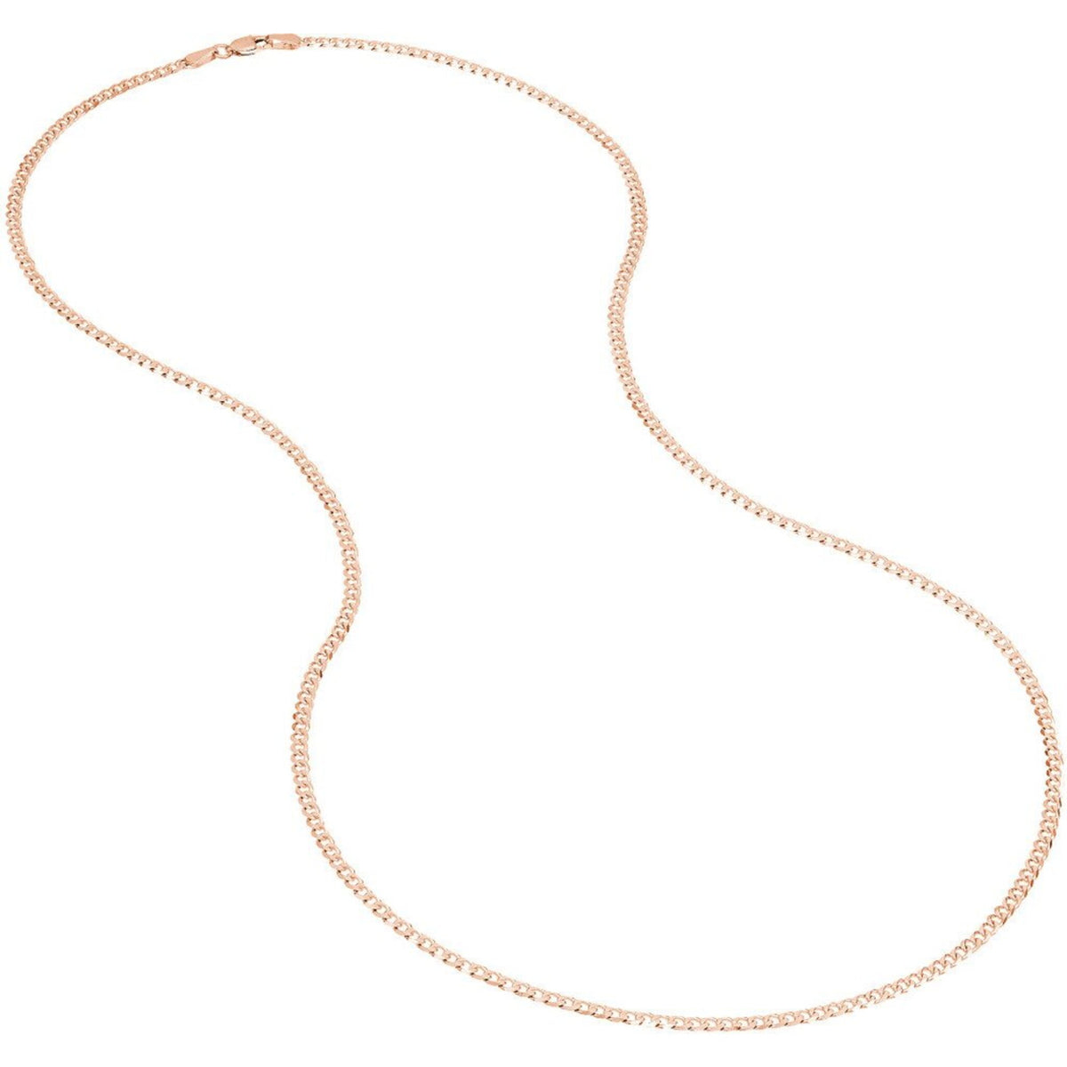 Olas d'Oro 20" Necklace - 14K Rose Gold 2.70mm Diamond Cut Open Curb with Lobster Lock