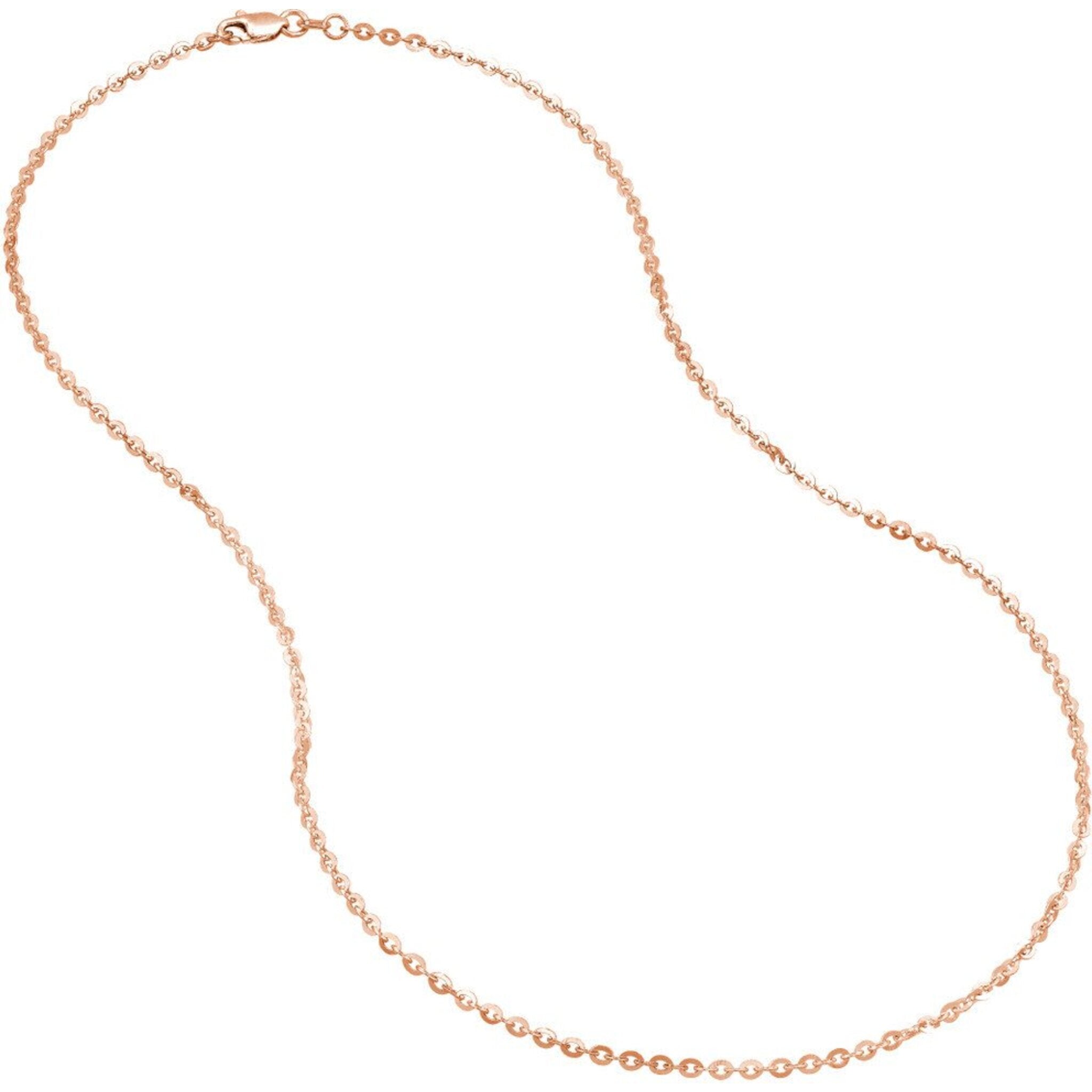 Olas d'Oro 20" Necklace - 14K Rose Gold Brill Cable Chain