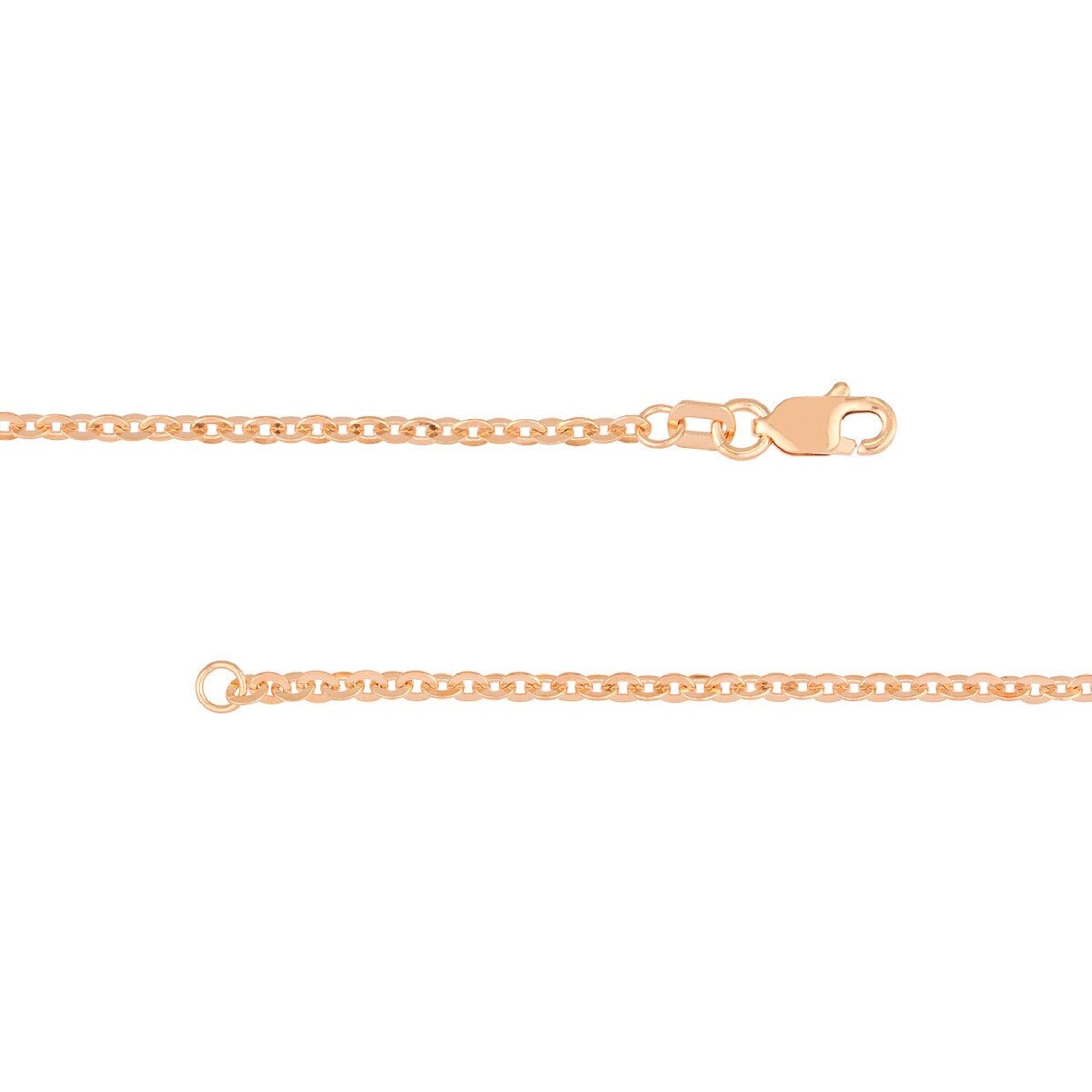 Olas d'Oro 20" Necklace - 14K Rose Gold Brill Cable Chain