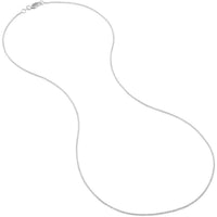 Olas d'Oro 20" Necklace - 14K White Gold 1.05mm Wheat Chain with Lobster Lock