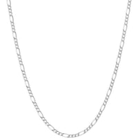 Olas d'Oro 20" Necklace - 14K White Gold 1.30mm Figaro Chain with Spring Ring